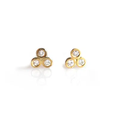 La Kaiser Women's Solid 14kt Gold Diamond Trio Studs In Yellow