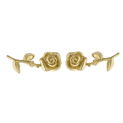 La Kaiser Women's Solid 14kt Gold Forever Rose Studs In Yellow