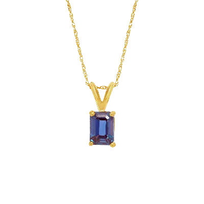 La Kaiser Women's Solid  Gold Alexandrite Baguette Pendant