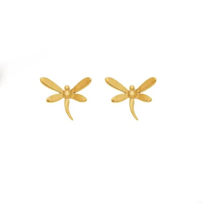 La Kaiser Women's Solid Gold Dragonfly Studs