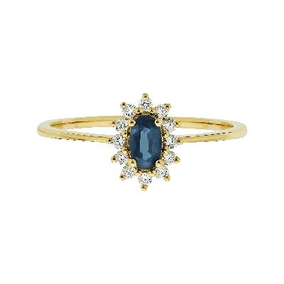 La Kaiser Women's Solid Gold Teal Sapphire & Diamond Fleurette Ring