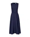 La Ligne Windowpane Dress Navy/burgundy In Blue
