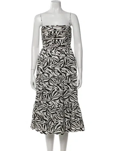 Pre-owned La Ligne Animal Print Midi Length Dress In Neutral