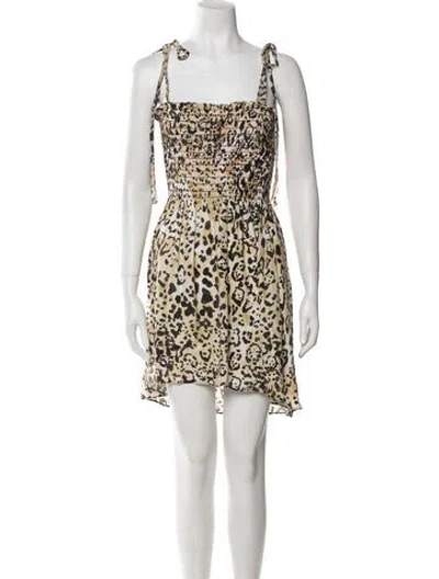 Pre-owned La Ligne Animal Print Mini Dress In Neutral