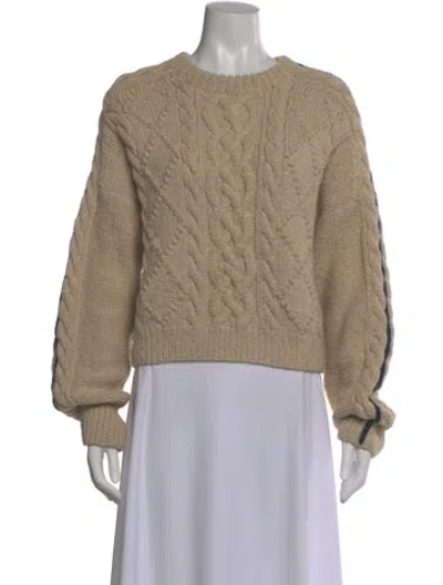 Pre-owned La Ligne Baby Alpaca Crew Neck Sweater In Neutral