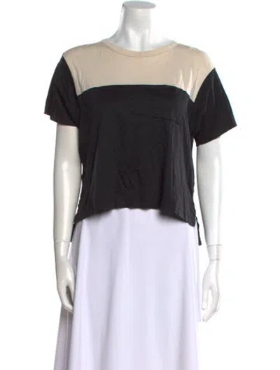 Pre-owned La Ligne Bateau Neckline Short Sleeve T-shirt In Black