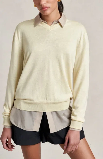 La Ligne Ben V Neck Sweater In Yellow