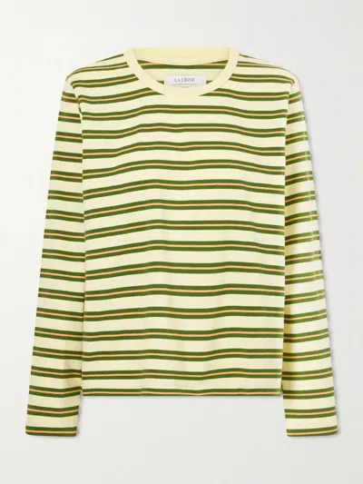 La Ligne Boyfriend Striped Cotton-jersey T-shirt In Green