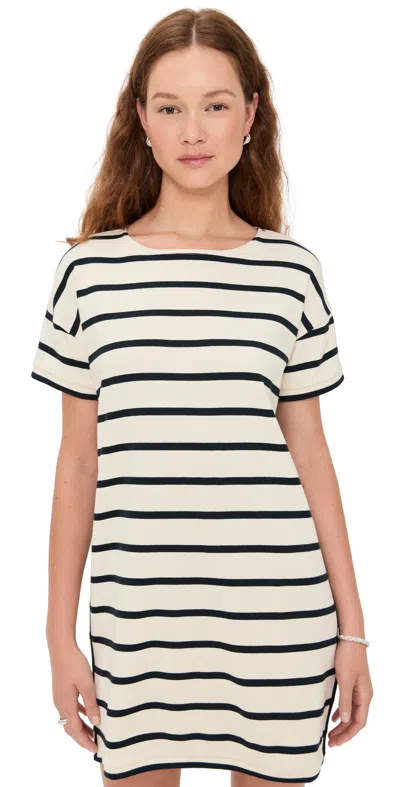 La Ligne Breton Dress Ecru/navy In Neutral