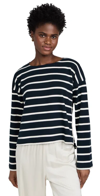 La Ligne Breton Long Sleeve Tee Navy/ecru
