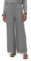 La Ligne Brigitte Silk Pants Black Gingham