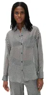 La Ligne Brigitte Silk Shirt Black Gingham