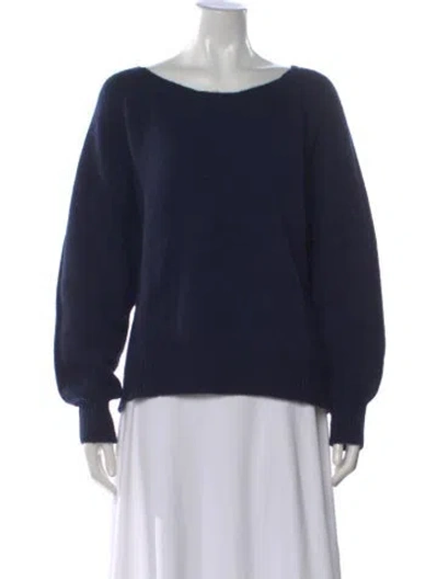 Pre-owned La Ligne Cashmere Bateau Neckline Sweater In Blue