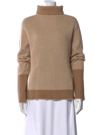 Pre-owned La Ligne Cashmere Colorblock Pattern Sweater In Neutral