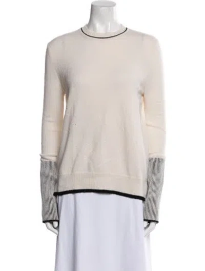 Pre-owned La Ligne Cashmere Crew Neck Sweater In White