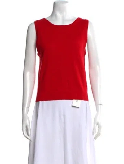 Pre-owned La Ligne Cashmere Crew Neck Top In Red
