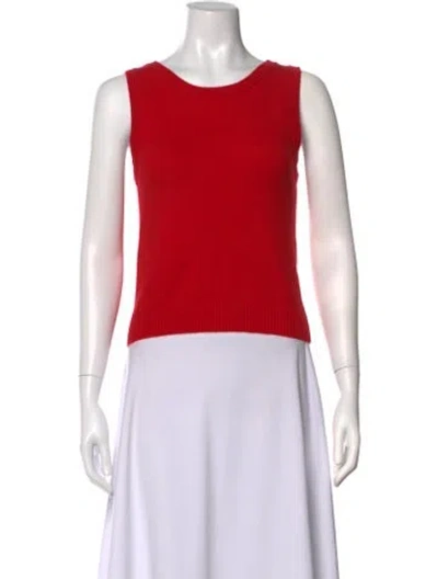 Pre-owned La Ligne Cashmere Crew Neck Top In Red