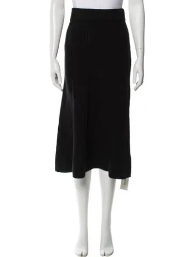 Pre-owned La Ligne Cashmere Midi Length Skirt In Black