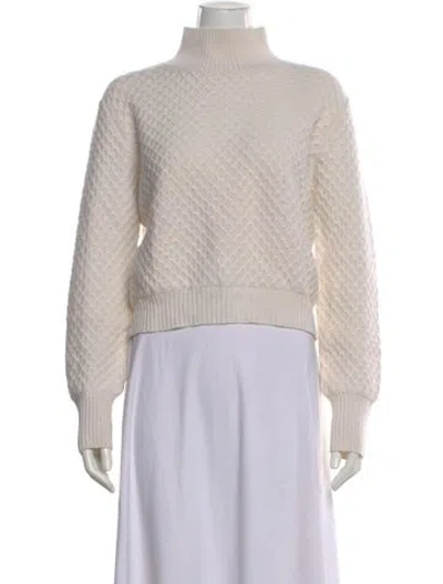 Pre-owned La Ligne Cashmere Mock Neck Sweater In Neutral