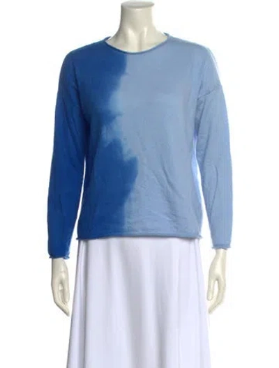 Pre-owned La Ligne Cashmere Scoop Neck Sweater In Blue