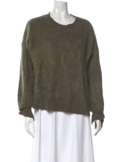 Pre-owned La Ligne Cashmere Scoop Neck Sweater In Green