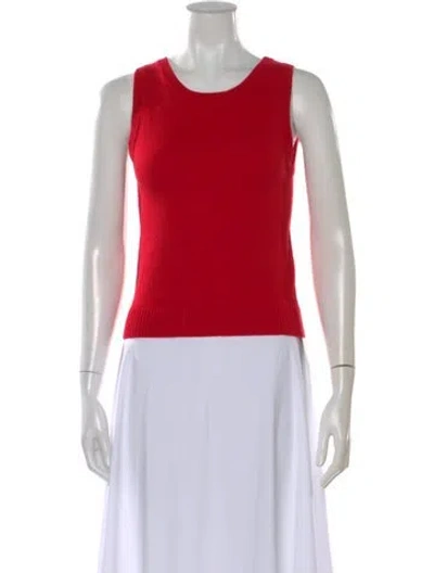Pre-owned La Ligne Cashmere Scoop Neck Sweater In Red