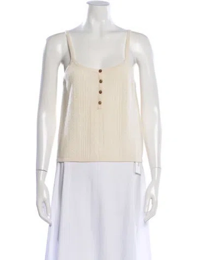 Pre-owned La Ligne Cashmere Scoop Neck Top In Neutral
