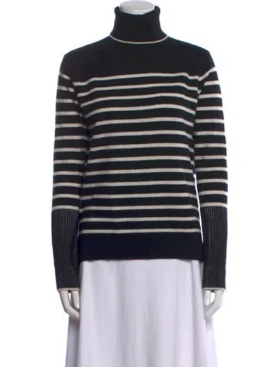 Pre-owned La Ligne Cashmere Striped Sweater In Black