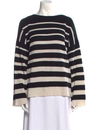 Pre-owned La Ligne Cashmere Striped Sweater In Black