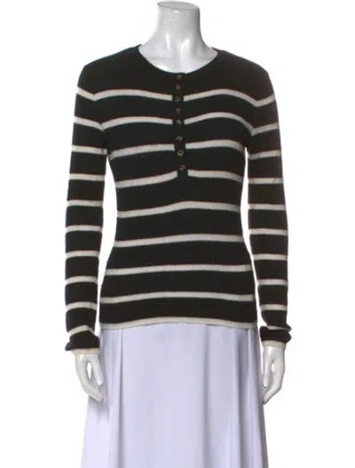 Pre-owned La Ligne Cashmere Striped Sweater In Black