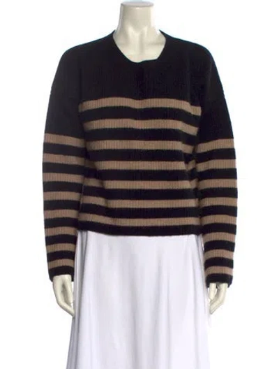 Pre-owned La Ligne Cashmere Striped Sweater In Black