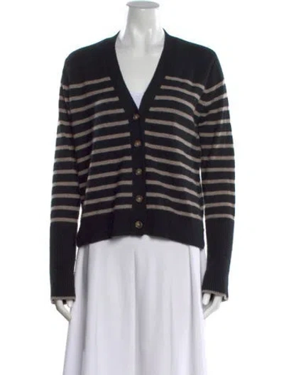 Pre-owned La Ligne Cashmere Striped Sweater In Black