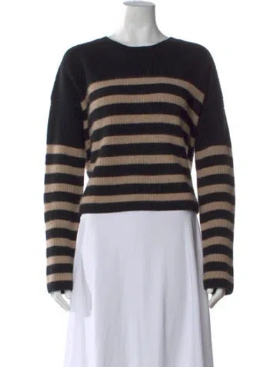 Pre-owned La Ligne Cashmere Striped Sweater In Black