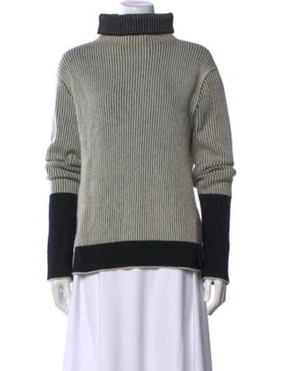 Pre-owned La Ligne Cashmere Striped Sweater In Black