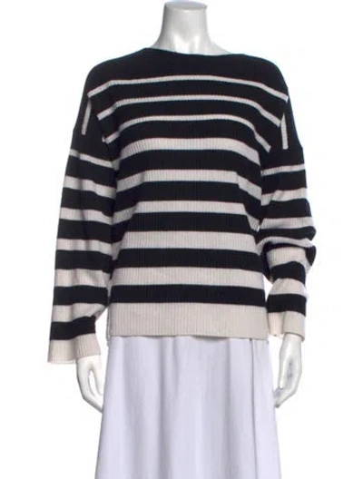 Pre-owned La Ligne Cashmere Striped Sweater In Black