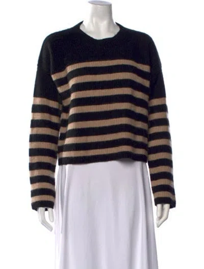 Pre-owned La Ligne Cashmere Striped Sweater In Black