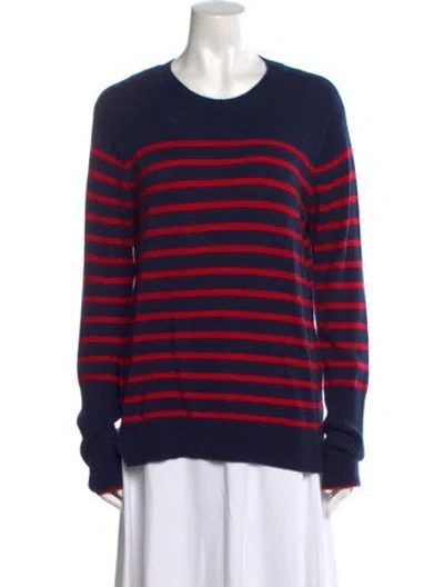 Pre-owned La Ligne Cashmere Striped Sweater In Blue