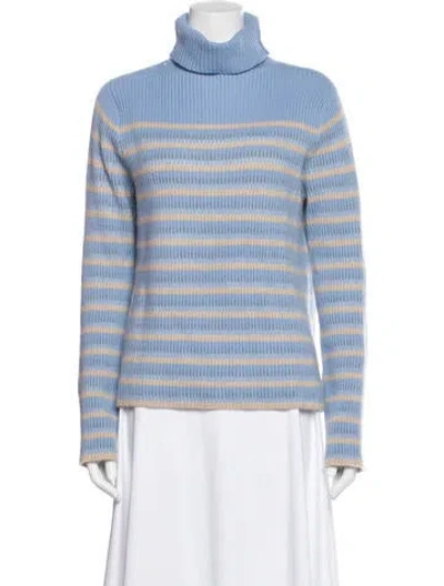 Pre-owned La Ligne Cashmere Striped Sweater In Blue