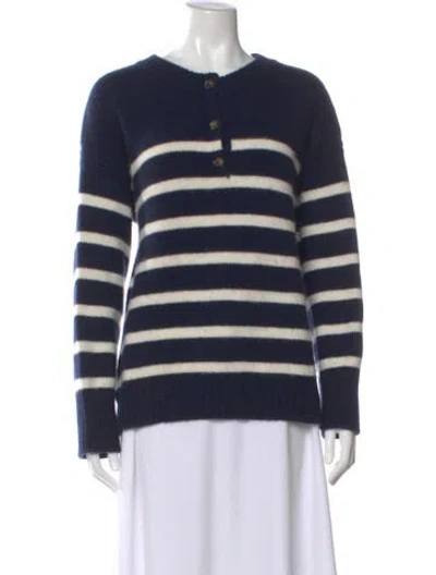 Pre-owned La Ligne Cashmere Striped Sweater In Blue