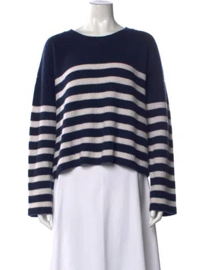 Pre-owned La Ligne Cashmere Striped Sweater In Blue