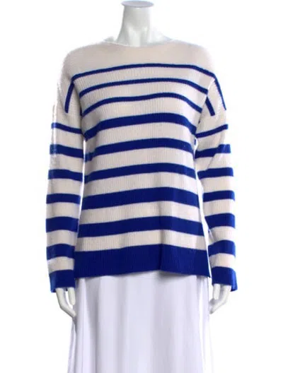 Pre-owned La Ligne Cashmere Striped Sweater In Blue