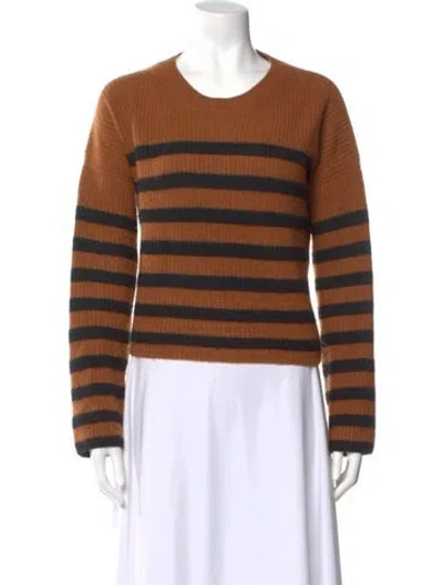 Pre-owned La Ligne Cashmere Striped Sweater In Brown