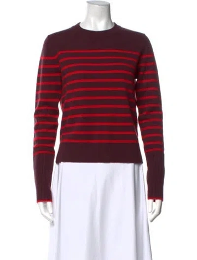 Pre-owned La Ligne Cashmere Striped Sweater In Burgundy