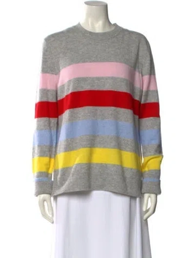 Pre-owned La Ligne Cashmere Striped Sweater In Gray