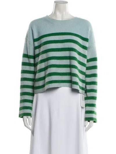 Pre-owned La Ligne Cashmere Striped Sweater In Green