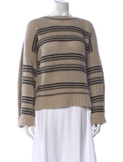 Pre-owned La Ligne Cashmere Striped Sweater In Neutral