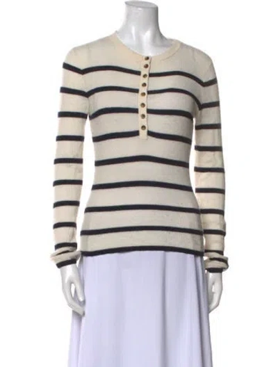 Pre-owned La Ligne Cashmere Striped Sweater In Neutral