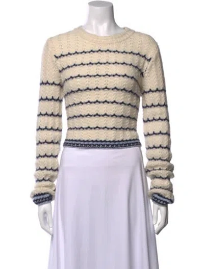 Pre-owned La Ligne Cashmere Striped Sweater In Neutral