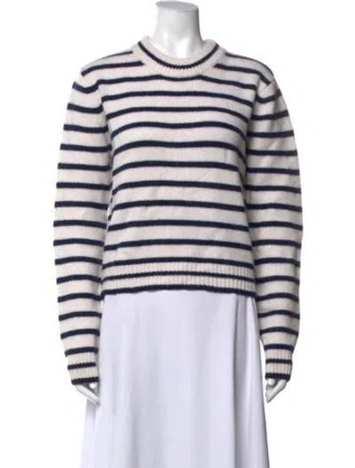 Pre-owned La Ligne Cashmere Striped Sweater W/ Tags In White