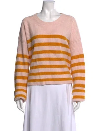 Pre-owned La Ligne Cashmere Striped Sweater In White